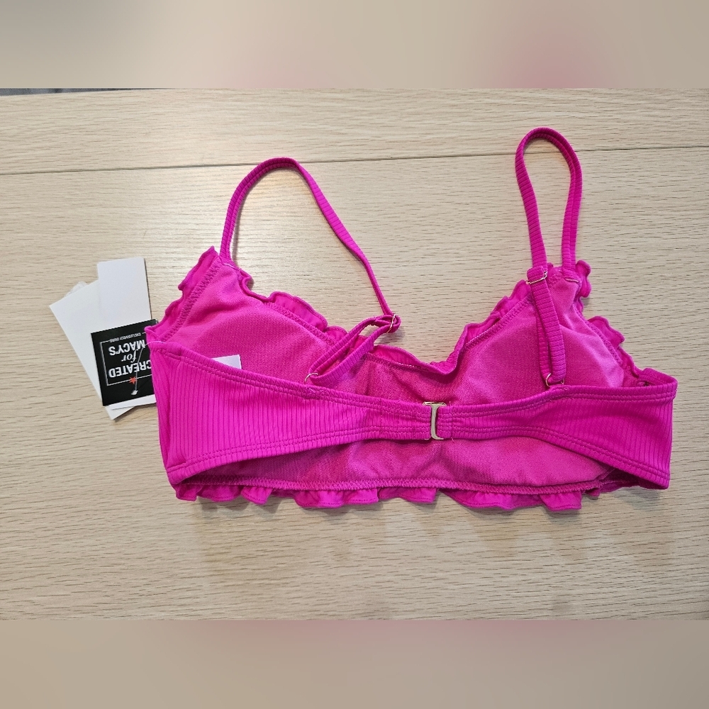 Pink Ribbed Bralette - Picture 2 of 4